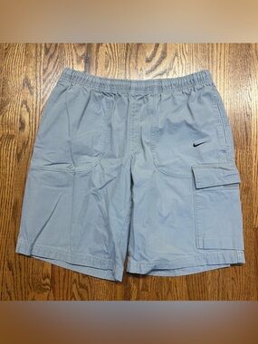 Vintage Nike Cargo Shorts Swoosh Hiking Outdoors Skate Grey Medium Y2K Rare